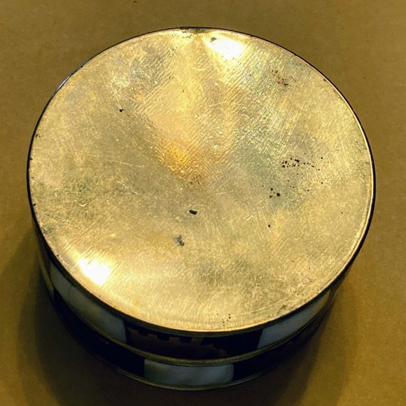 Elephant Trinket Box Mini Storage Jewelry Box Mother of Pearl Round Checkered - Picture 7 of 7